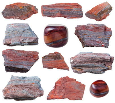 set of jaspillite gemstones, minetal stones