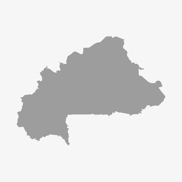 Burkina Faso map in gray on a white background