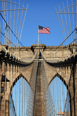 Obraz premium The symmetry of Brooklyn Bridge, New York, USA