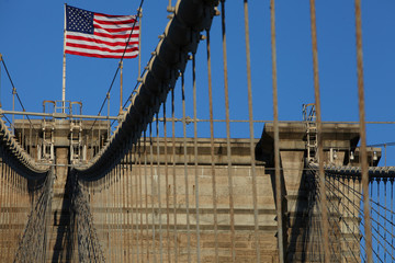Fototapeta premium The Clouesup fo the Brooklyn Bridge, New York, USA