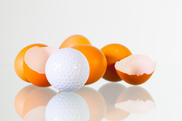 New golf season - eggs and golf ball