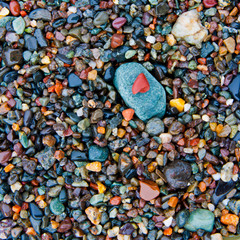 Colored pebbles and a 