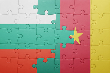 puzzle with the national flag of bulgaria and cameroon