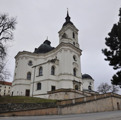 Fototapeta na wymiar Pilgrimage Church of Virgin Mary from Jan Blazej Santini, village Krtiny, South Moravia region, Czech Republic
