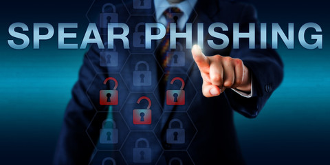 White Collar Attacker Pressing SPEAR PHISHING