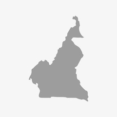 Cameroon map in gray on a white background