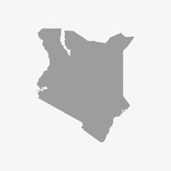 Kenya map in gray on a white background