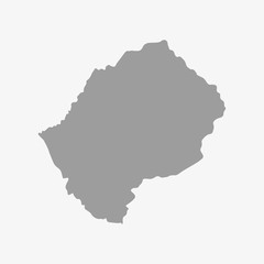 Lesotho Map in gray on a white background
