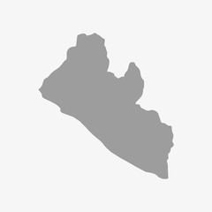Liberia Map in gray on a white background