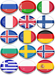 Set of icons. Flags of the Europe.   