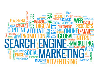 Fototapeta premium SEARCH ENGINE MARKETING Vector Tag Cloud