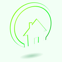 Obraz premium Green house icon