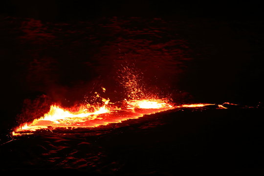 Burning lava lake in the Erta Ale volcano-Danakil-Ethiopia. 0205