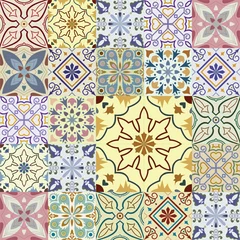 Wall murals Moroccan Tiles Big set of vector tiles background.
