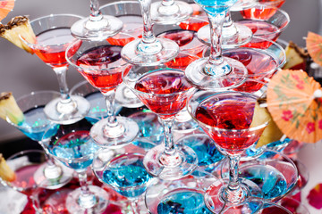 Cocktail tower. Catering. Restaurant