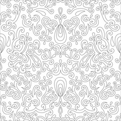 Vintage beige seamless pattern, ornamental vector background 