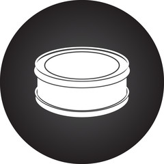 Snare drum simple icon on round  background