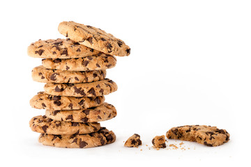 Yummy freshly baked chocolate chip cookies