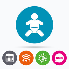 Baby infant sign icon. Toddler boy symbol.