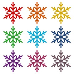 Snowflake icons set 