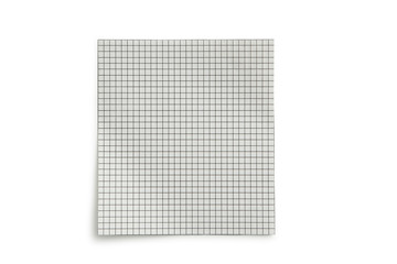 Piece of note paper on white background