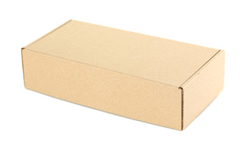 Empty cardboard box isolated on a white