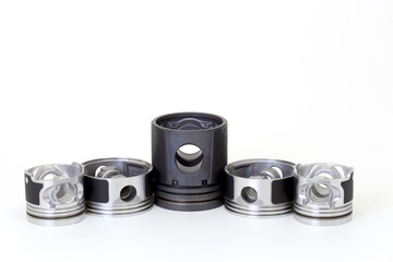 auto piston parts white background isolated