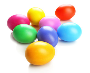 Colorful Easter eggs isolated on white