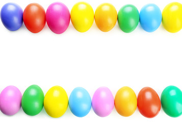 Colorful Easter eggs isolated on white