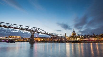 Millennium Bridge and St Pauls Cathedral London