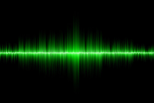 green sound wave background