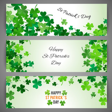 St Patricks Day banner set. Vector illustration