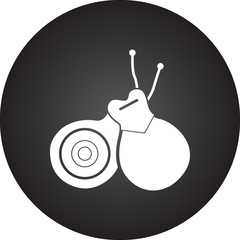 Castanets simple icon on round  background