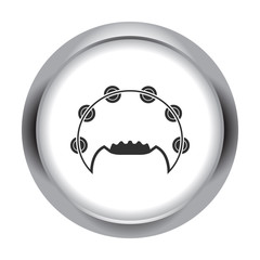 Tambourine simple icon on round background