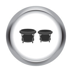 Tom tom drums simple icon on round  background