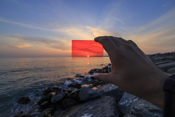 How to red filter effects the image, reverse light image and very shallow depth of field