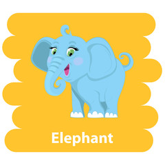 Cute cartoon elephant vector illustration.Cartoon animal elephant isolated on background with text.Elephant,baby elephant ,african animal,blue elephant.Vector elephant.Cartoon Elephant isolated