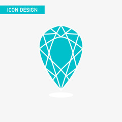 Diamond flat icon vector design

