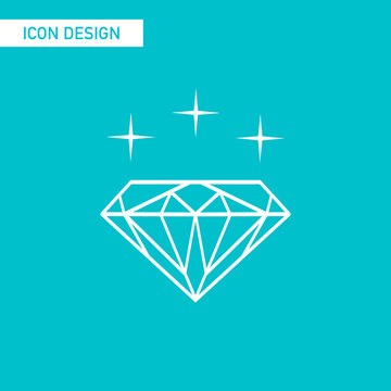 Diamond flat icon vector design

