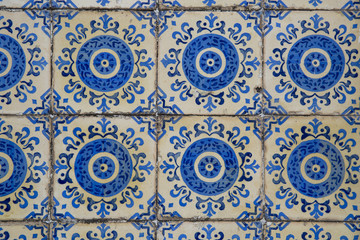 Detail of some typical portuguese tiles