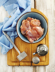 Raw chicken fillet