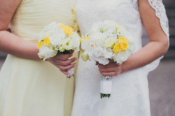 blumen hochzeit brautstrauss gelb
