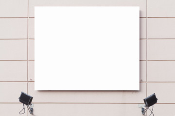 Blank large billboard for advertising on building wall