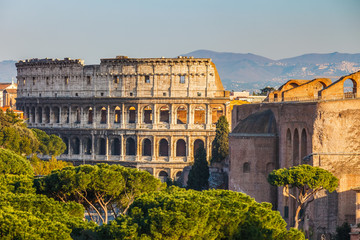 View on Colosseum in Rome, Italy - obrazy, fototapety, plakaty