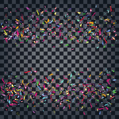 Obraz premium Abstract colorful confetti background. Isolated on the transparent background.