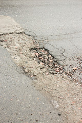 pothole in the asphalt