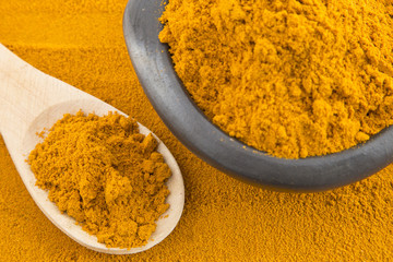 Turmeric powder and bowl