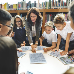 School Teacher Teaching Students Learning Concept
