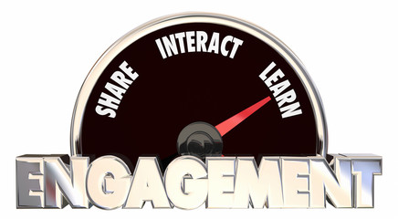 Engagement Level Share Involve Interact Communicate 3d Words