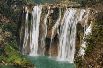 Fototapeta premium Jiulong Waterfalls, China's largest waterfalls landscape located on the Jiulong River.